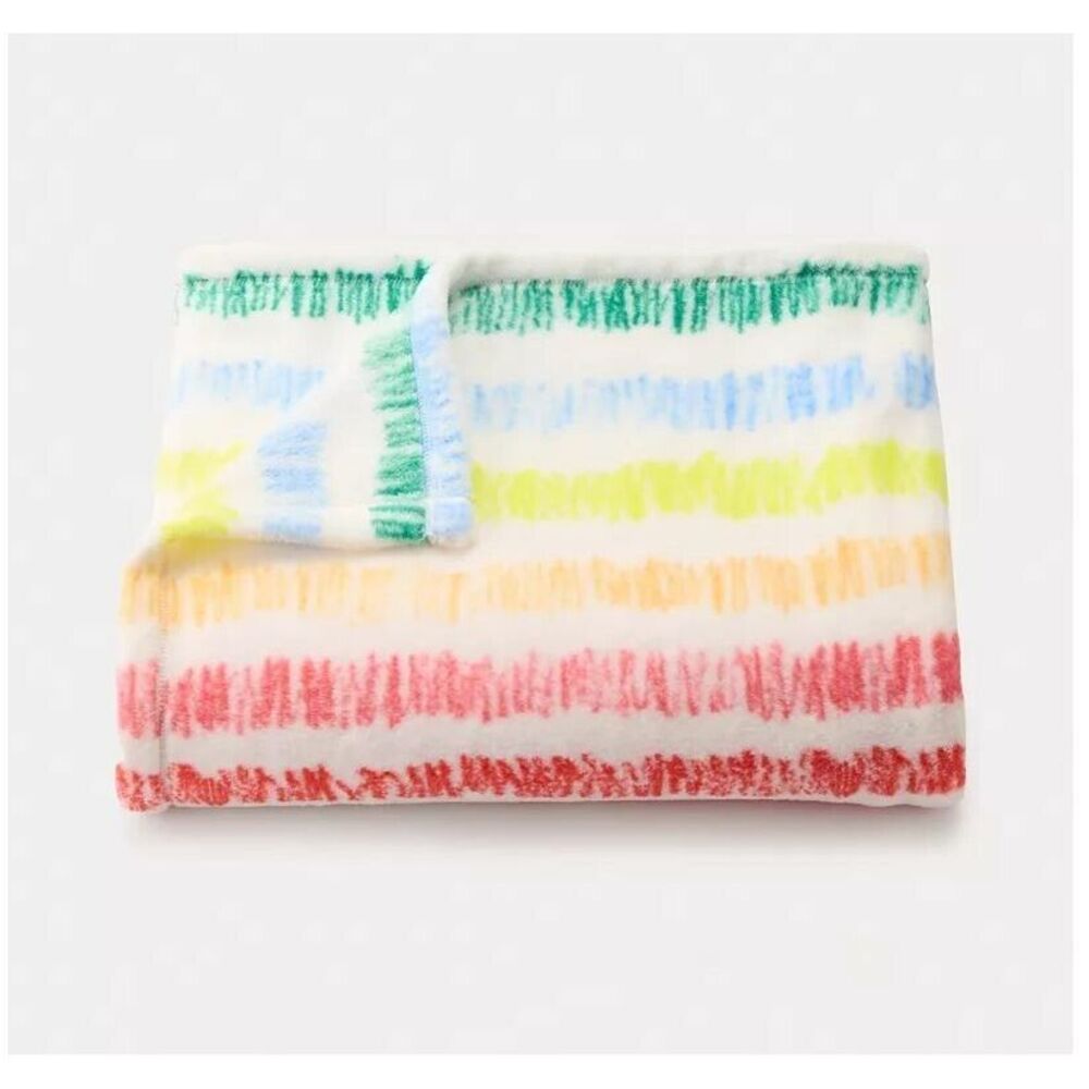 NEW Crayola‎ X Kohl's Crayola Plush Throw Blanket Multi Warm Rainbow 50 " x 70 "